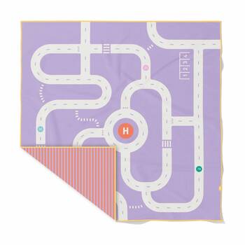 Quut Extra Large Microfibre Childrens Towel & Game in 1 Road Lavender 180x180cm