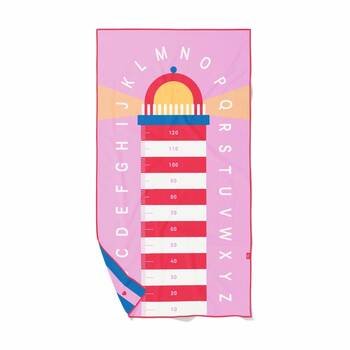 Quut Large Microfibre Childrens Towel & Game in 1 Lighthouse Cherry 180x100cm