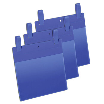 50PK Durable A5 Logistic Pockets w/ Fastening Straps Landscape - Dark Blue