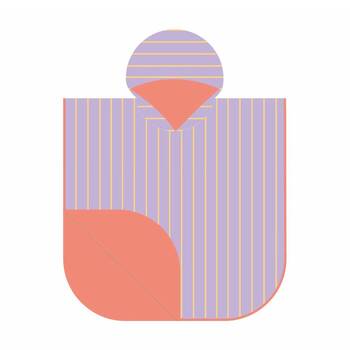 Quut Children's Microfibre Towel W/ Hood Poncho Lavender Purple Stripe 60x60cm