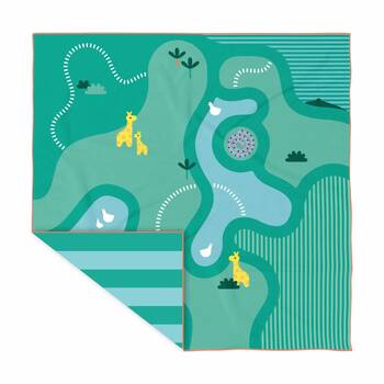 Quut Extra Large Microfibre Childrens Towel & Game in 1 Safari Green 180x180cm