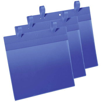 50PK Durable A4 Logistic Pockets w/ Fastening Straps Landscape - Dark Blue