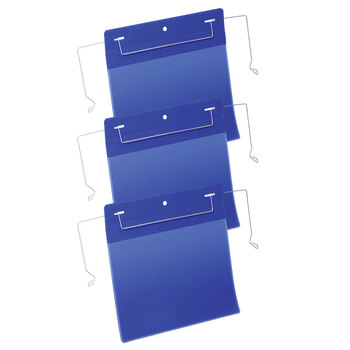 50PK Durable A5 Document Pockets w/ Wire Hanger Landscape - Dark Blue