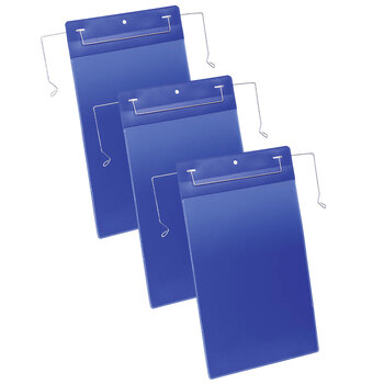 50PK Durable Logistic A4 Document Pockets w/ Wire Hanger Portrait Dark Blue