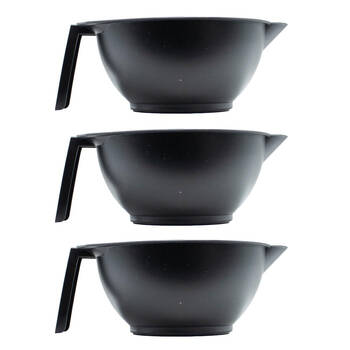 3PK Clairol Professional Colour Studio Hair Dye Bowl w/ Handle Black