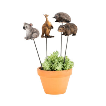 4x Aussie Animals Sticks/Sitting Ornament Garden Decor - Assorted