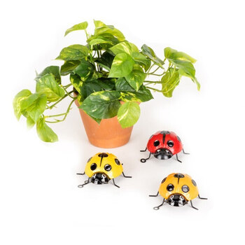 4x Hanging Ladybug w/ Hook Small Garden Decor - Assorted