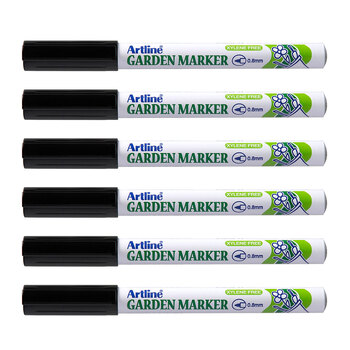 12PK Artline Garden Marker 0.7mm Bullet Nib - Black