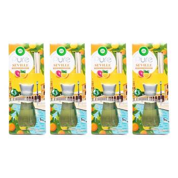 4PK Air Wick Pure Seville 30ml Reed Diffuser w/ Sticks Orange & Grapefruit