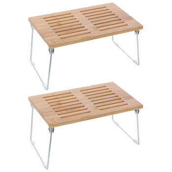 2PK Boxsweden Bamboo 31x19cm Storage Rack Collapsible