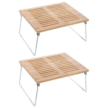 2PK Boxsweden Bamboo 32x28cm Collapsible Storage Rack