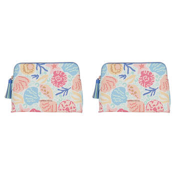 2PK Annabel Trends Vanity Bag Large 25x18cm - Shelly Beach