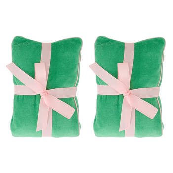 2PK Annabel Trends Cosy Luxe Velvet Heated Pillow 41x17cm Meadow Green