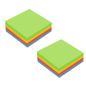 640 Sheets Marbig Self Stick Removable Rainbow Cube Notes 75 x 75mm