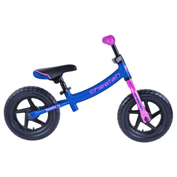 Cheetah Estella Girls Jr 12 Inch Balance Bike Navy Blue/Pink 2-4y