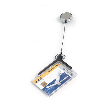 Durable Deluxe Pro Card Badge Holder w/ Reel - Clear