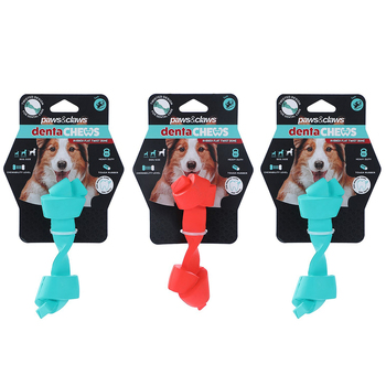 3PK Paws And Claws 13.7x4.6x3.6cm Denta Chews Flat Twist Bone Dog/Pet Toy