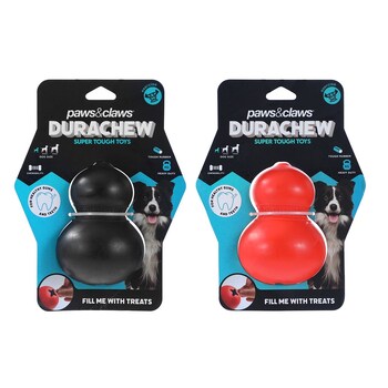 2PK Paws And Claws 11x8.2x8.2cm Dura Chew Rubber Gourd Dog/Pet Toy Assorted