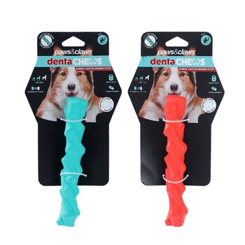 2PK Paws And Claws 26.7x5x5cm Denta Chews Twisted Bamboo Stick Dog/Pet Toy