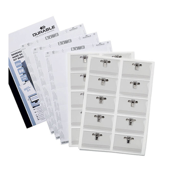 20PK Durable 5x9cm Name Badge Combo Clip Set Printable Inserts - Clear