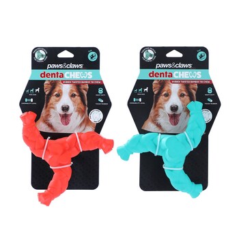 2PK Paws And Claws 15.9x15.9x5.3cm Denta Chews Twisted Bamboo Tri Dog/Pet Toy