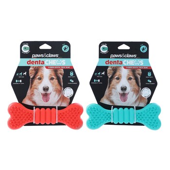 2PK Paws And Claws 17x6.1x3.7cm Denta Chews Teeth Cleaning Treat Bone Dog/Pet Toy