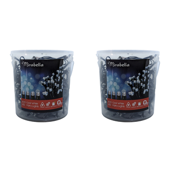 2x 200pc Mirabella LED Fairy Lights Low Voltage Clear White
