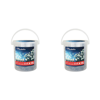 2PK Mirabella 200 LED Fairy Lights Warm White 18.9m Wall Plug