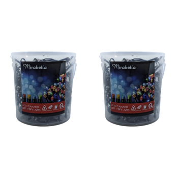 2x 200pc Mirabella LED Fairy Lights Low Voltage Multicoloured