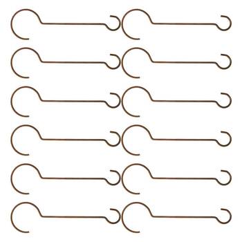 12PK Branch 30x7cm Hook Rust Metal Garden Hanger - Brown