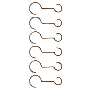 6x Branch 20x6cm Hook Rust Metal Garden Hanger - Brown