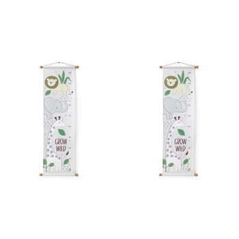 2PK The Peanutshell 101cm Canvas Growth Hanging Chart Safari