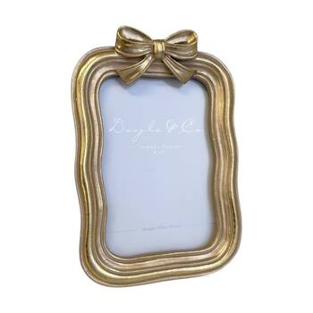 SS Collective Gold Wavy Border With Bow Rectangle Photo Frame 4x6