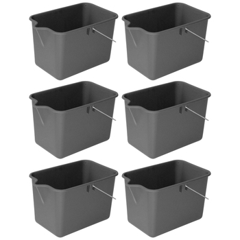 6PK Homeleisure Mop Bucket W/Lip 9L Grey Laundry Cleaning 