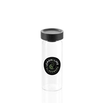 Lemon & Lime Woodend Black 175ml/13.5cm Glass Spice Jar Container Clear w/ Lid