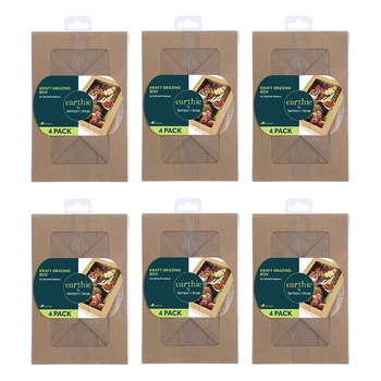 6x 4pc Lemon And Lime Eco Kraft Grazing Box 3L 25.5x15.5x8cm