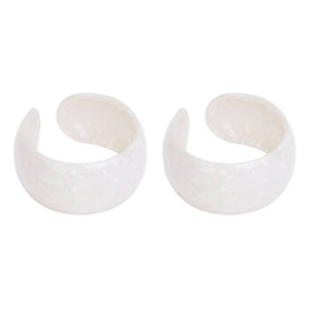 2PK Annabel Trends Tamed Cuff Bracelet Women's Accessory 7cm - Pearl
