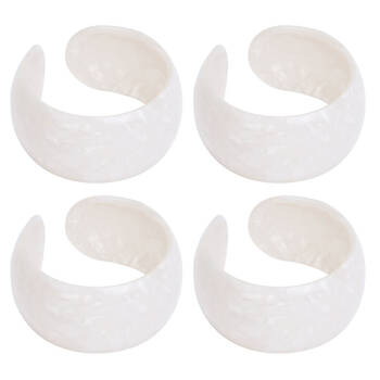 4PK Annabel Trends Tamed Cuff Bracelet Women's Accessory 7cm - Pearl