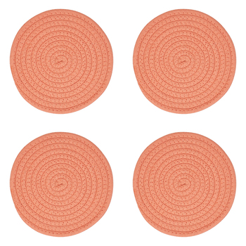 4PK Annabel Trends Rope Trivet Round 18.5cm Small - Coral