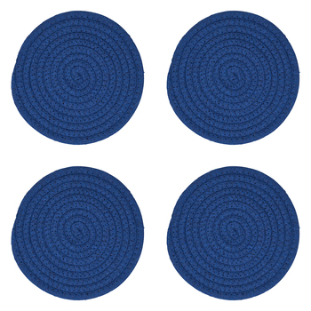 4PK Annabel Trends Rope Trivet Round 20cm Large - Navy