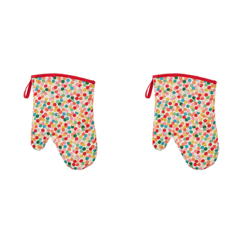 2PK Annabel Trends Linen Single Oven Mitt 18x26cm - Confetti