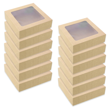 4x 3pc Lemon And Lime 30cm Eco Kraft 7L Grazing Box 