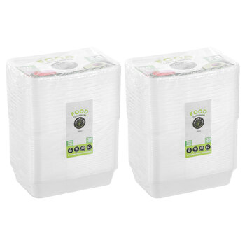 2x 30PK Lemon & Lime Reusable 500ml Rectangle Food Container w/ Lid - Clear
