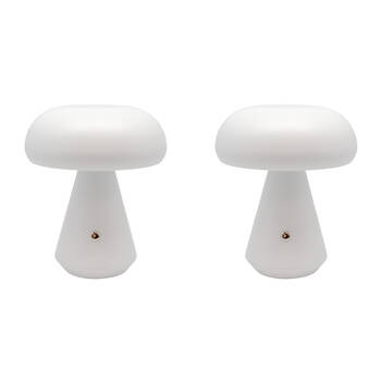 2PK Boyle Rechargeable LED Table Lamp Mushroom-Shaped 16x16x18cm White