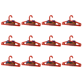 12PK 5pc Homeleisure Kids Clothes Coat Plastic Hanger Red 