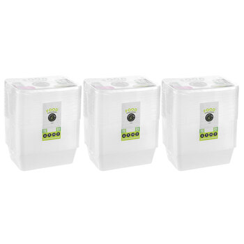 3x 25PK Lemon & Lime Reusable 750ml Rectangle Food Container w/ Lid - Clear