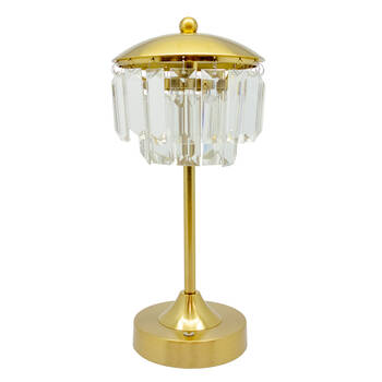 Boyle Rechargeable LED Table Lamp with Crystals Shade 14x14x31cm