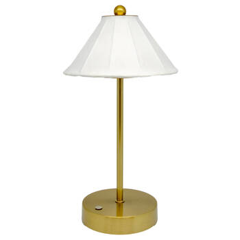 Boyle Rechargeable LED Table Lamp with Silk Cone Shade 16x16x30cm