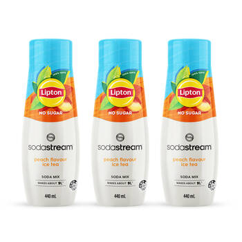 3PK SodaStream Lipton Ice Tea Soda Mix Peach No Sugar 440ml