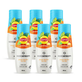 6PK SodaStream Lipton Ice Tea Soda Mix Peach No Sugar 440ml